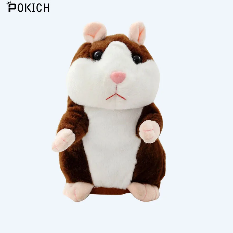 Pokich Плюшевые Интерактивные игрушки про говорящий хомяк повторяет электронный