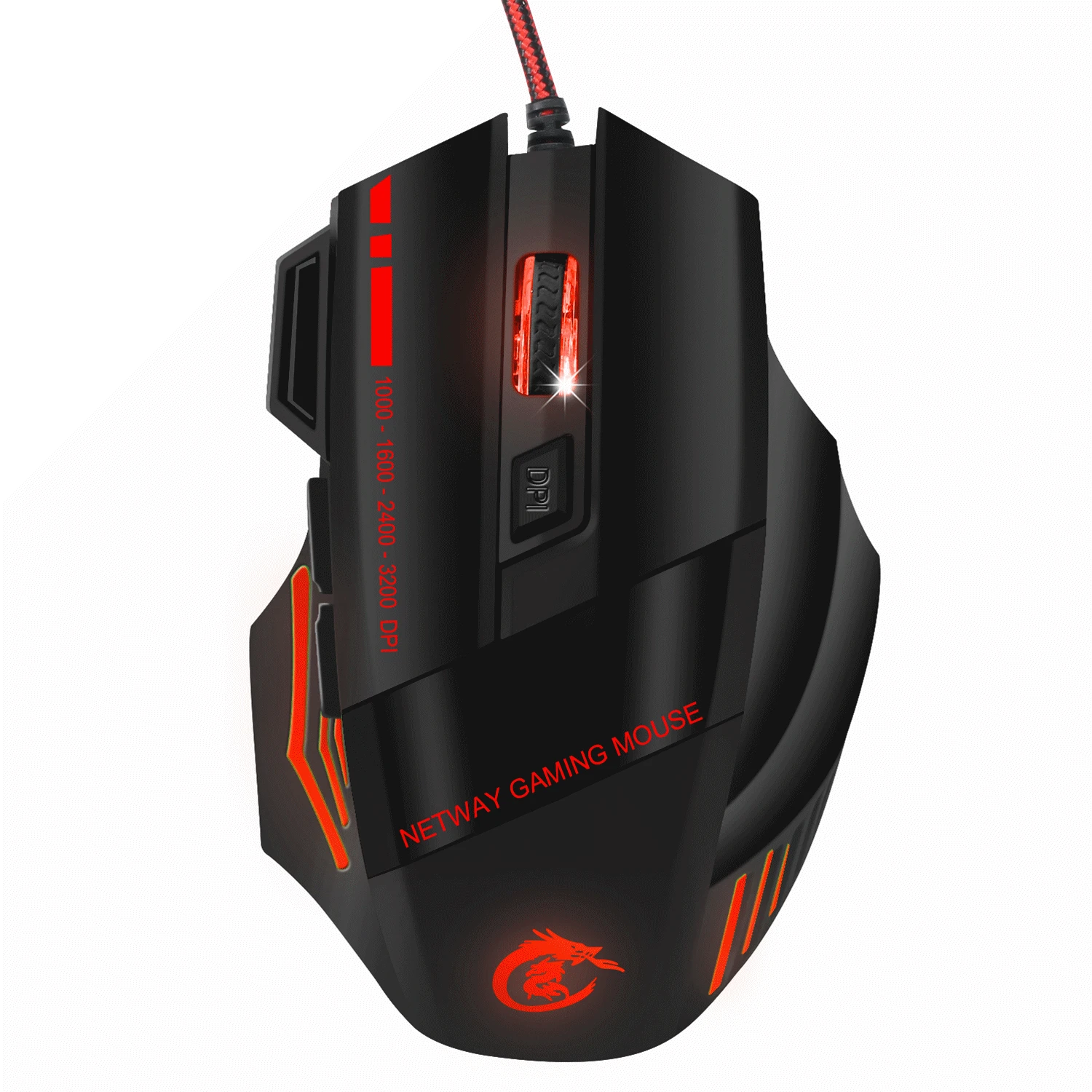 Rocketek 5500DPI Adjustable USB wired Ergonomic Mouse profession Gaming 7-color backlight for Desktop/Laptop/Home/office |