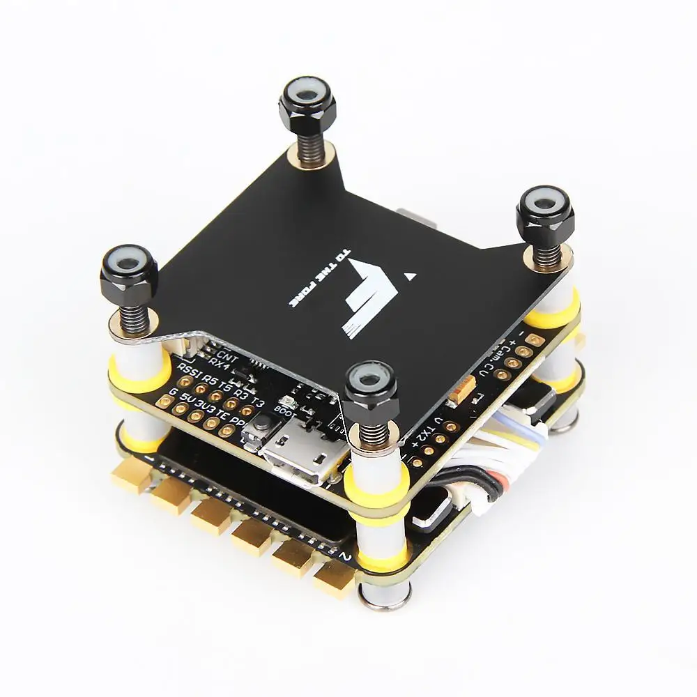 T-MOTOR Контроллер полета Tmotor F4 STM32F405RGT6 и F55A PRO II 6S 4 в 1 ESC BLHELI_32 для гоночного квадрокоптера FPV