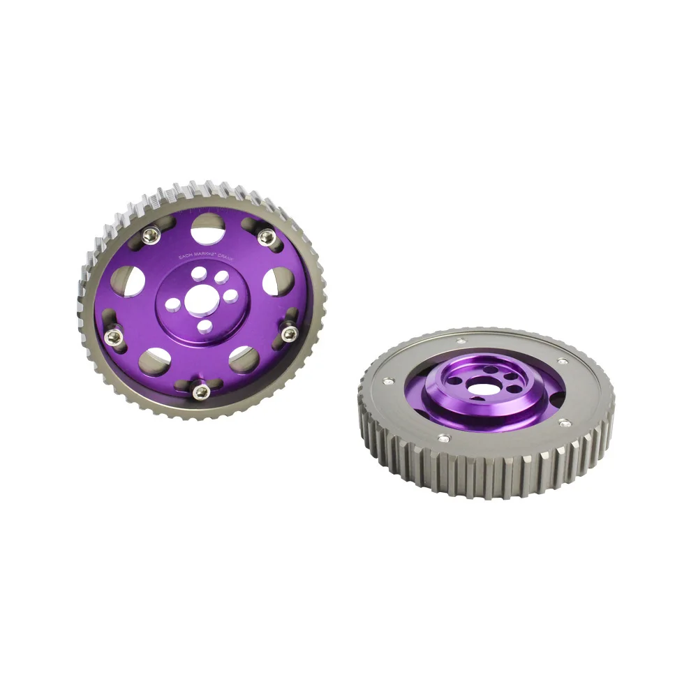 

CNSPEED 2pcs Aluminum Upgrade Engine Cam Gear pulley ForNissan CA18DE 180SX 200SX purple color YC100810-PL