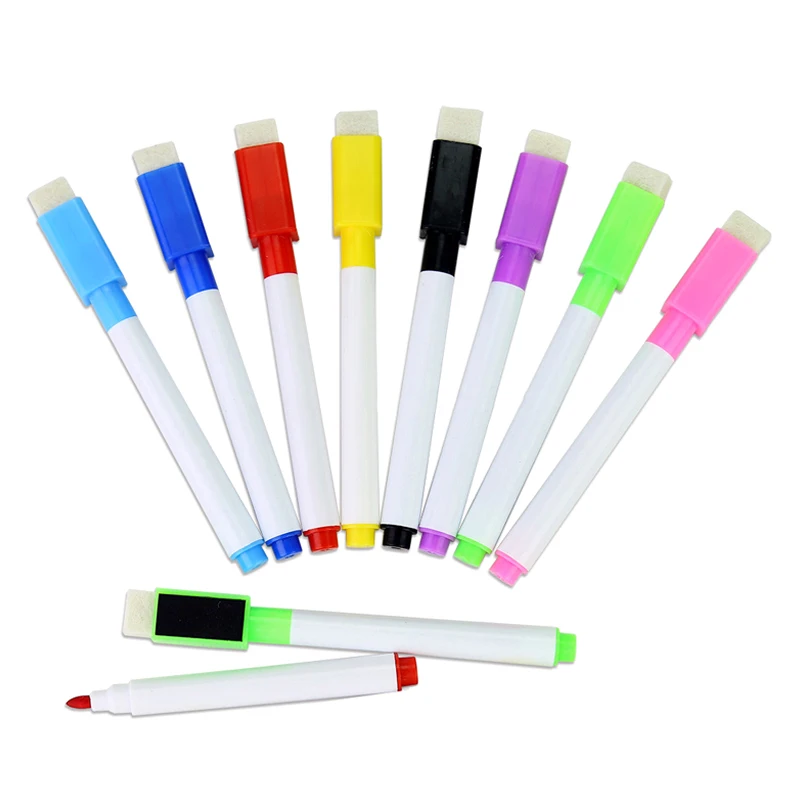 New Arrivals Magnetic Writing Pens Whiteboard Markers Dry Wipe Built In Eraser School Stationery Office Meeting escolar Supplies |