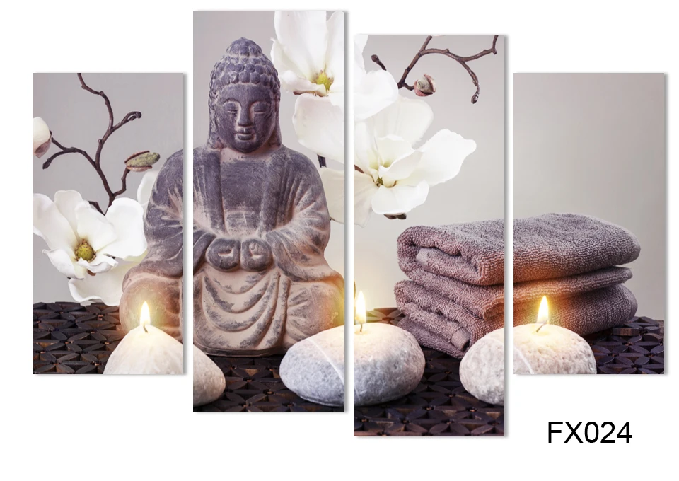 

4 Piece Canvas Art Modern Printed Buddha Painting Picture Decoracion Buddha Paintings Wall Canvas Piictures For Living Room