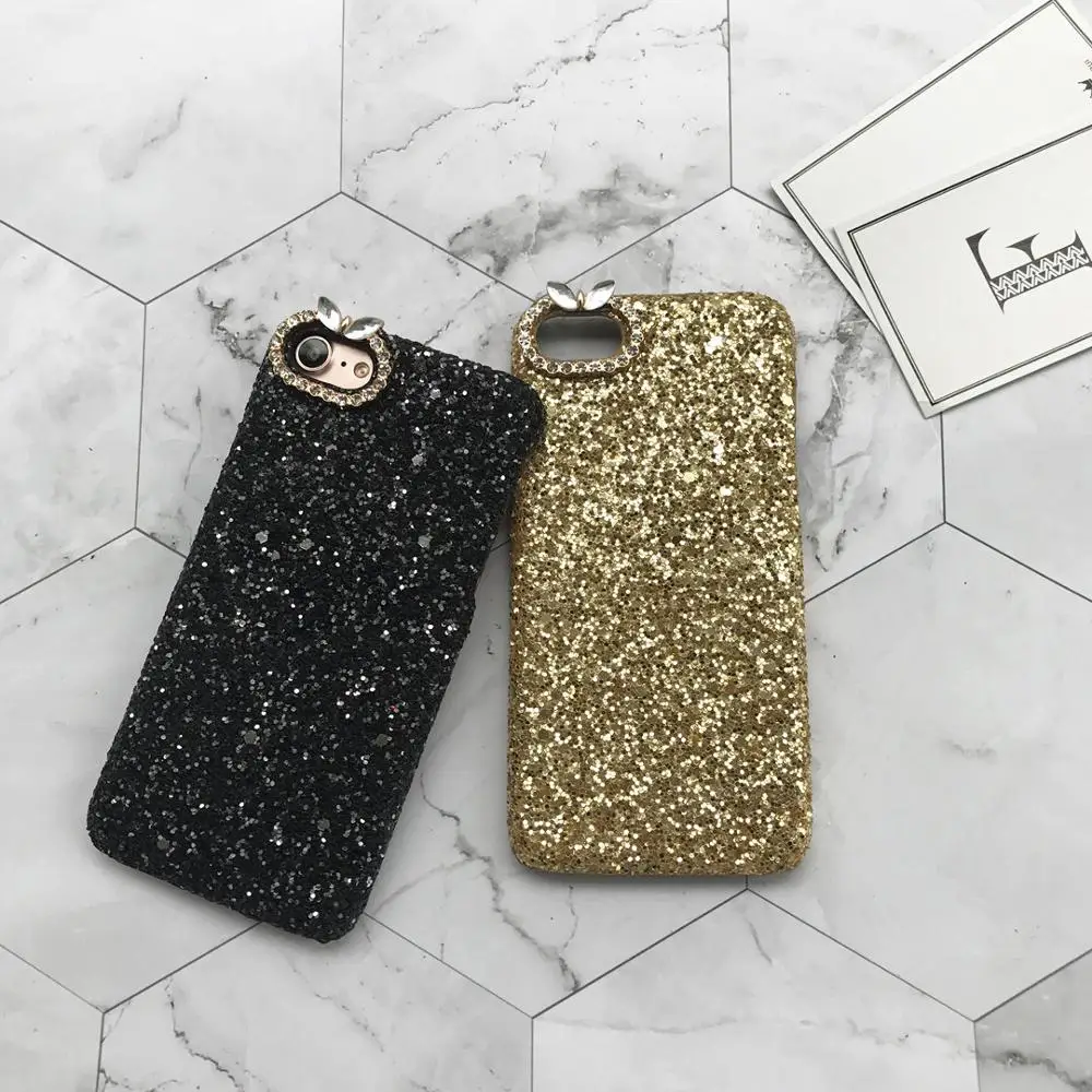 Роскошный блестящий Блестящий жесткий чехол для iPhone X XR XS Max Diamond 6 6s 7 8 Plus задняя