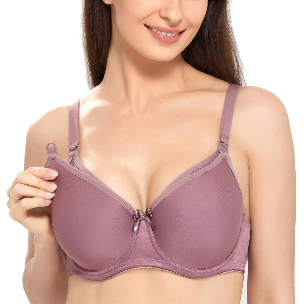 Mulberry Pink06 MOMANDA лифчик для беременных нижнее Белье для беременных Бюстгальтер для кормления грудью - Цвет: Mulberry Pink06