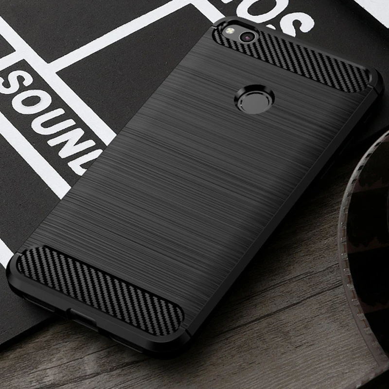360 полный защитный чехол для Xiaomi Redmi 4X роскошный мягкий из углеродного волокна и