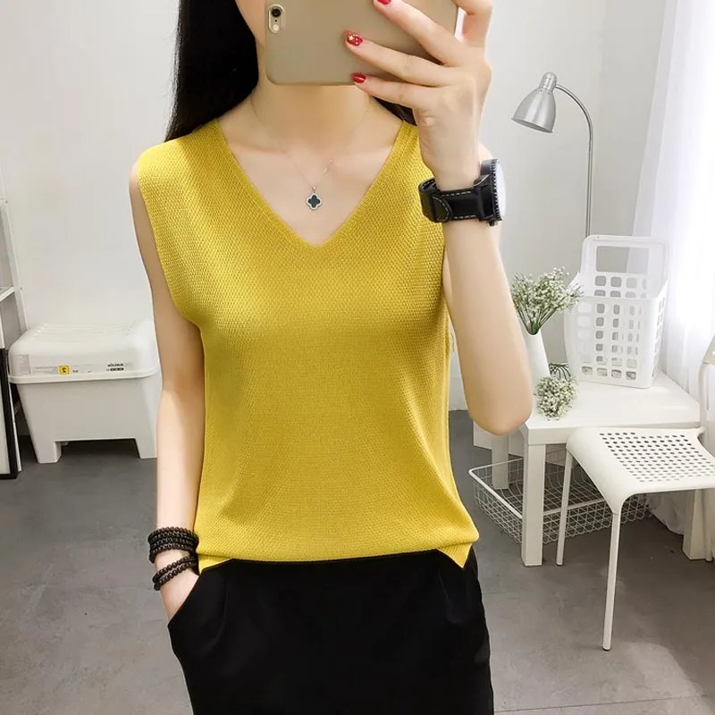 Черно-белый вязаный жилет с 2018 Весна и лето новый свободный маленький слинг