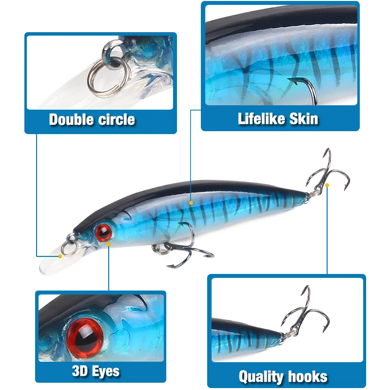 LureKing Minnow рыболовная приманка 13 8 г 115 мм 0 5 1 м шт. искусственная твердая плавающая