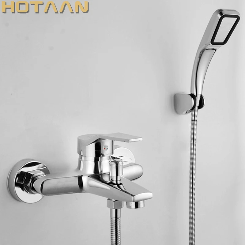 Бесплатная доставка полированный хром новый настенный смеситель для душа Ванная