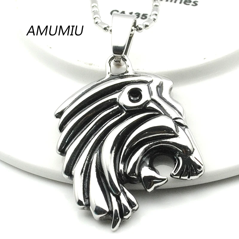Мужская цепочка с подвеской AMUMIU кулон в виде головы льва украшение из