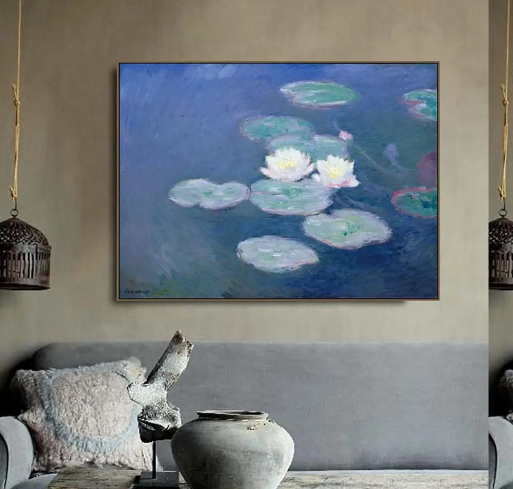 Картина Monet Painting Водяные лилии Canvas холст художественный постер картина маслом