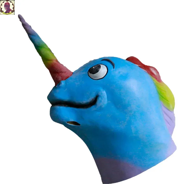 

2018 Best Selling Realistic 3D Movie Funny Colorful Unicorn Full Face Masks For Halloween Party Cosplay Props