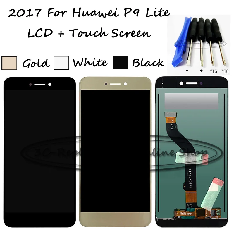 Черный/белый/золотистый 5 2 дюймов для Huawei P9 Lite 2017 PRA LX1 ЖК дисплей + сенсорный экран