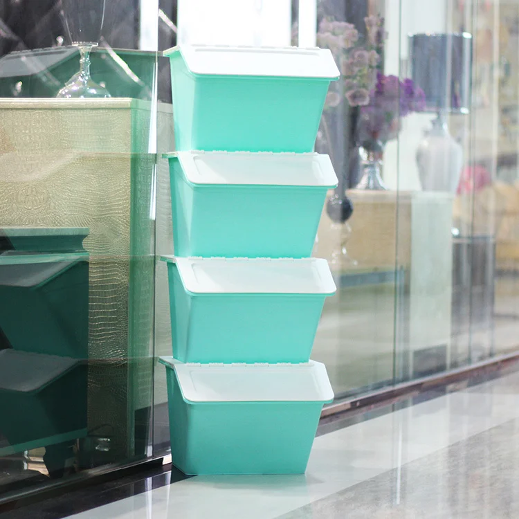 Free shipping thick plastic storage box large clothing toys children covered sorting green glove | Дом и сад