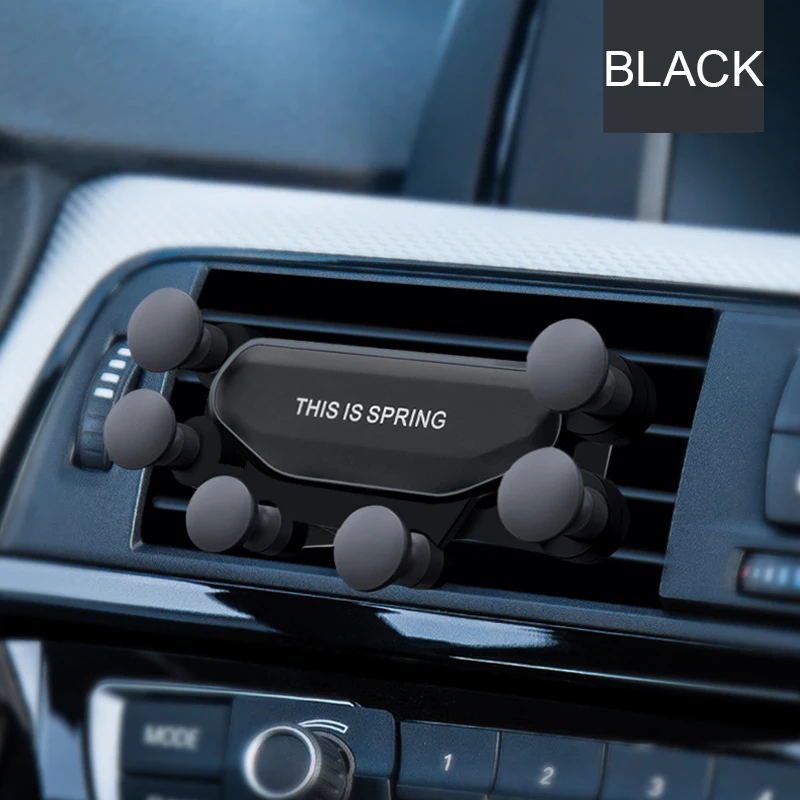 Black Автомобильный держатель для телефона ROCK Gravity для iPhone, samsung, huawei, сотовый телефон, Soporte Movil Suporte Porta Celular 360, gps, крепление на вентиляционное отверстие - Цвет: Black