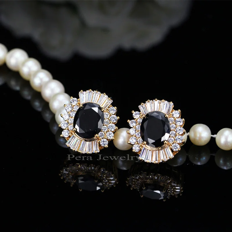 Pera Fashion Brand 5 Color Option Big Ear Stud Round Cute Crystal Rhinstone Paved Setting Earrings For Women Party Gift E253 | Украшения и