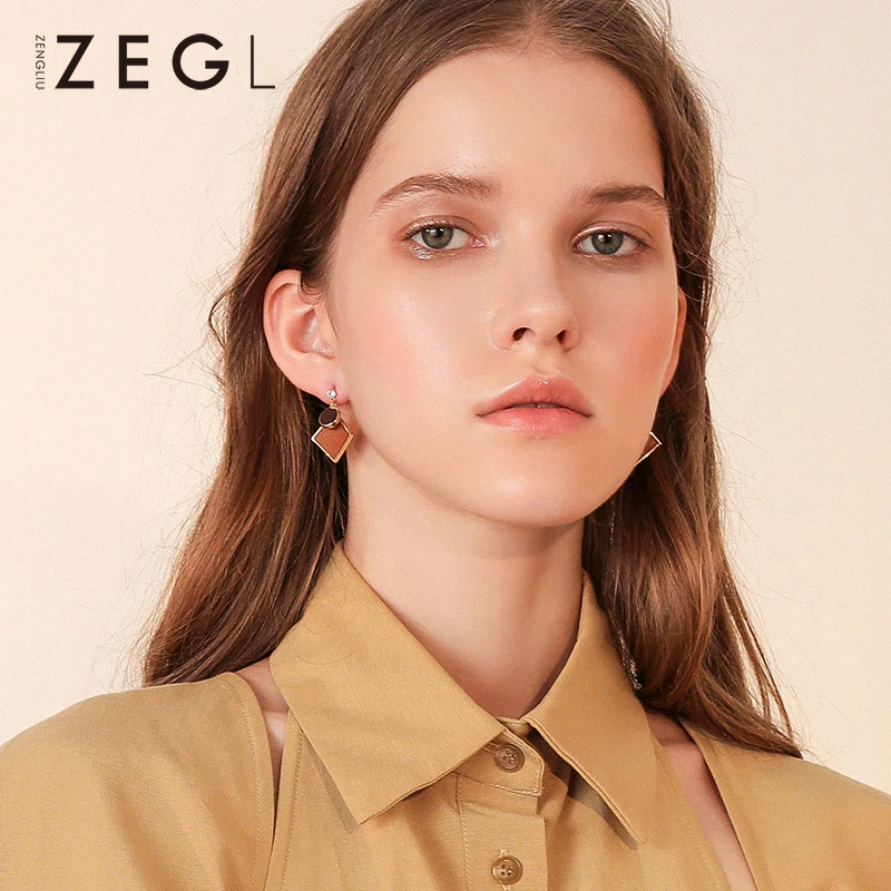 Женские серьги ZEGL осенние и зимние стильные французские динамичные сетчатые