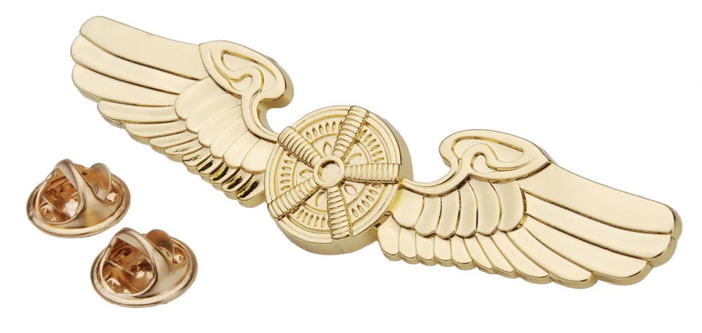 Металлический значок пилотов ВВС США золотистый в форме крыла 38056 |