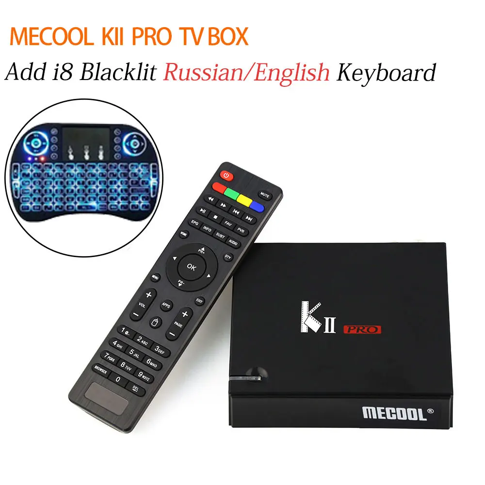 Add i8bl RU keyboard Mecool Кии Pro K2 Pro DVB-T2 DVB-S2 DVB-C Смарт ТВ Box Android 7,1 Amlogic S905D Quad-core HD Декодер каналов кабельного телевидения PK Mecool M8s Pro W - Цвет: Add i8bl RU keyboard