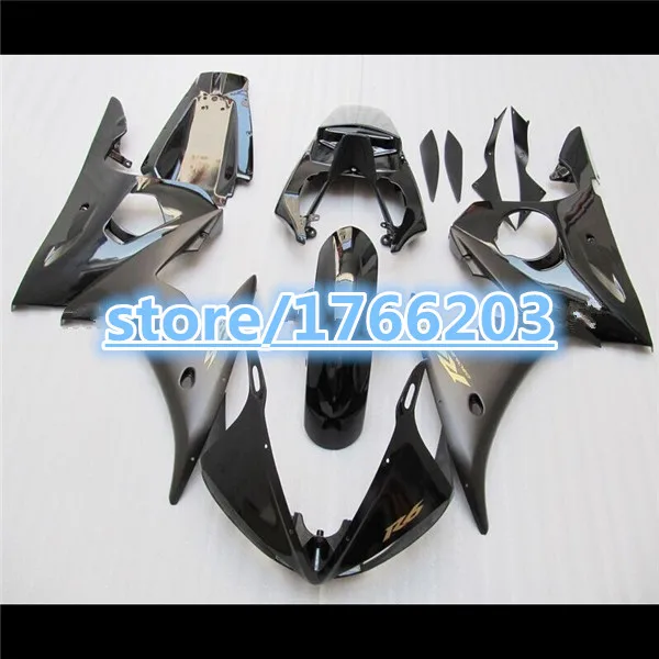 

fairing All Black bodywork for YZF R6 2003 2004 2005 YZF-R6 03 04 05 YZFR6 600 03-05 fairing kit BBF