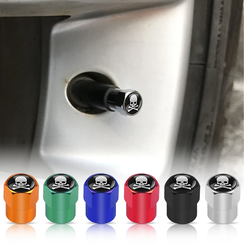 4pcs Car styling Skull Logo Wheel Tire valve Caps mastermind JAPAN Emblem for Mazda Renault Chevrolet Honda Opel Cadillac KIA | Автомобили