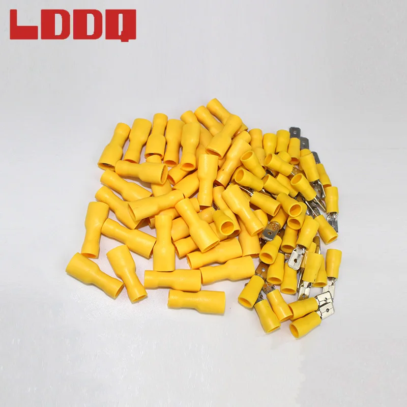 LDDQ 100 шт. высокое качество изолированная лопатка обжимные клеммы 12-10 фото мужской