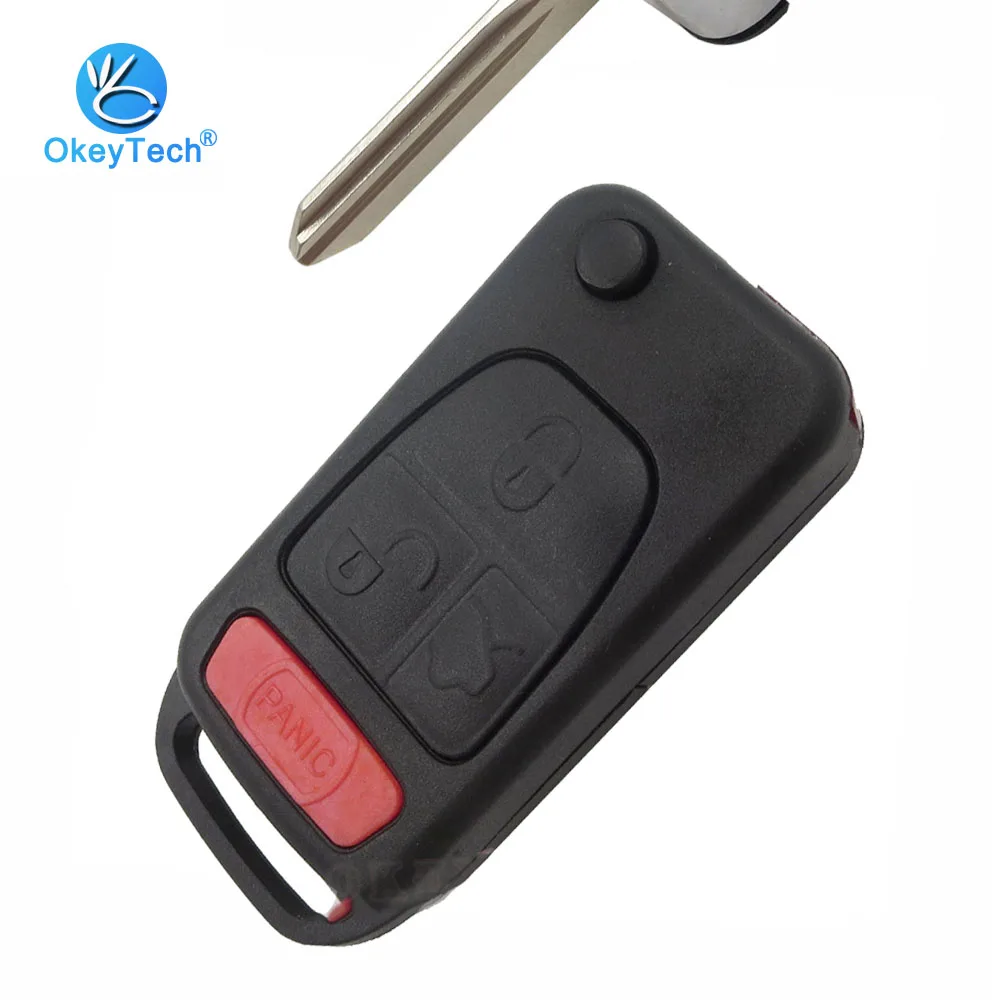 OkeyTech 3 + 1 паника 4 кнопки откидной складной дистанционный ключ сменный Корпус