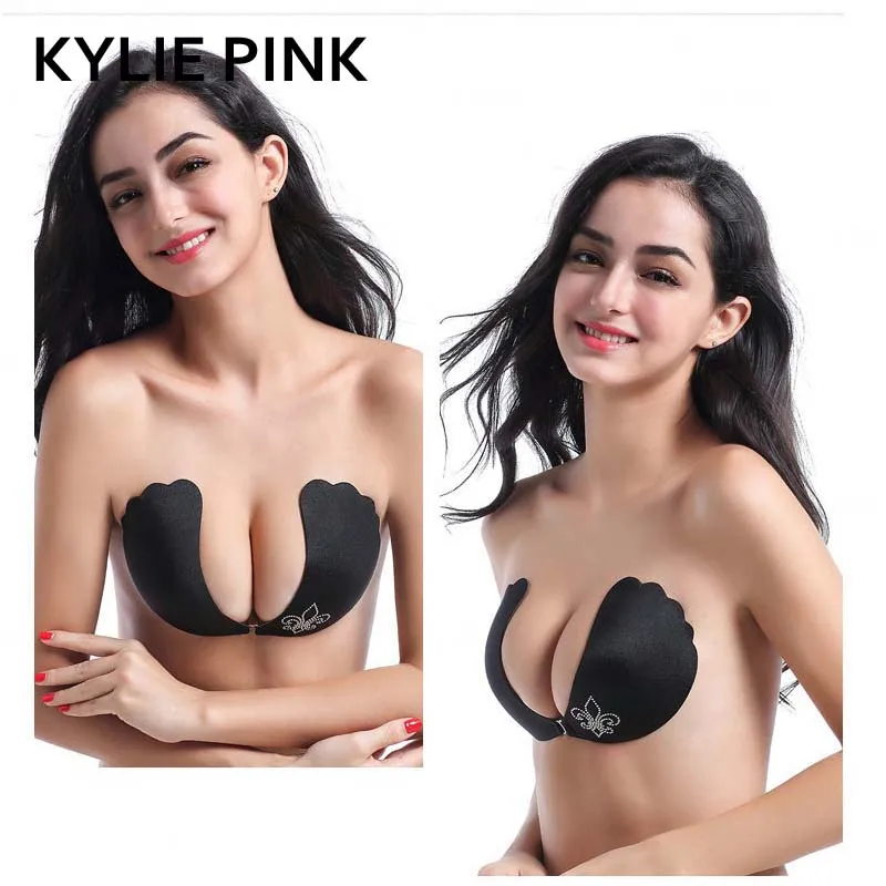 Женский невидимый бюстгальтер KYLIE розовый самоклеящийся без бретелек с эффектом
