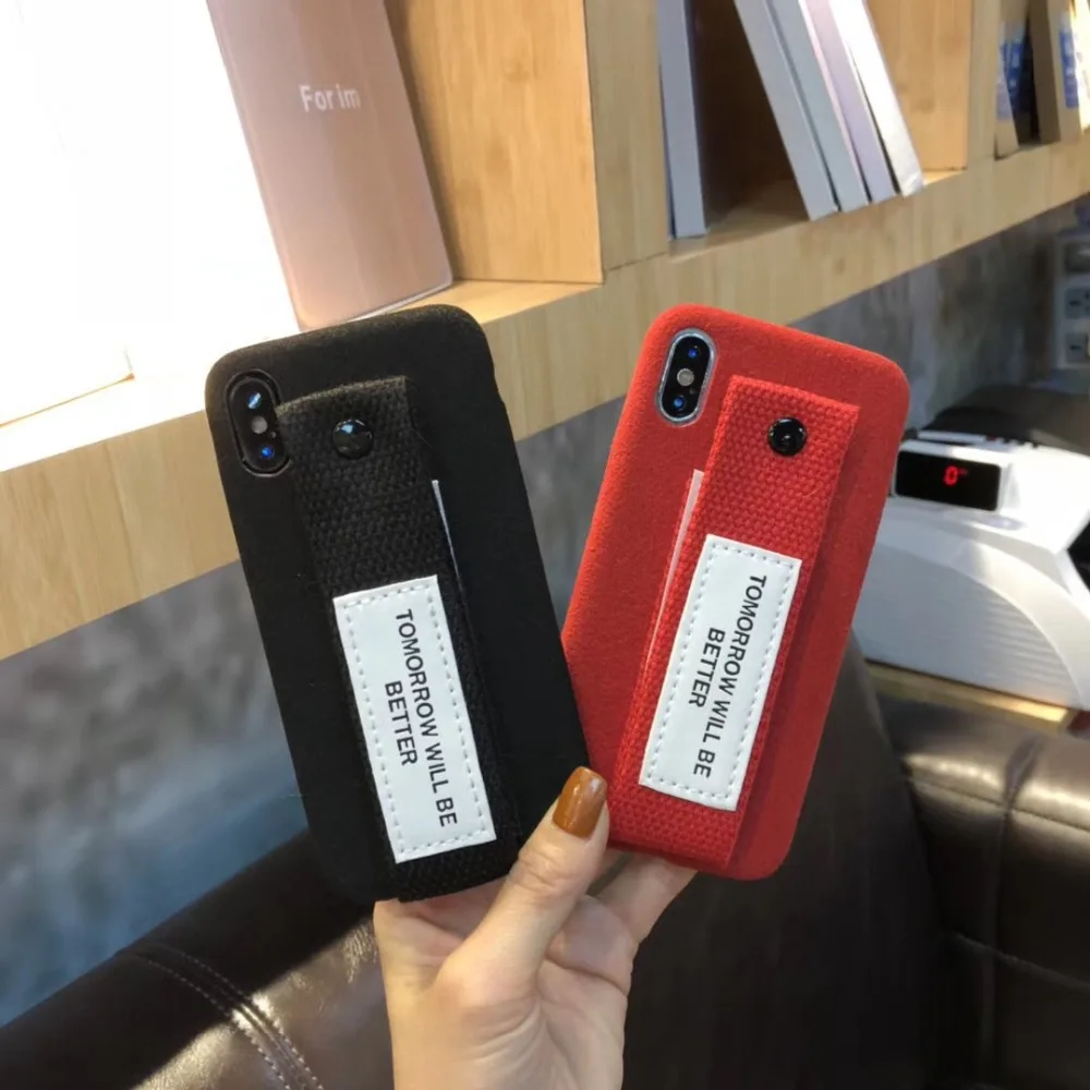 Корейский Красный Черный Розовый кавычки друзей чехол для телефона с ремешком на