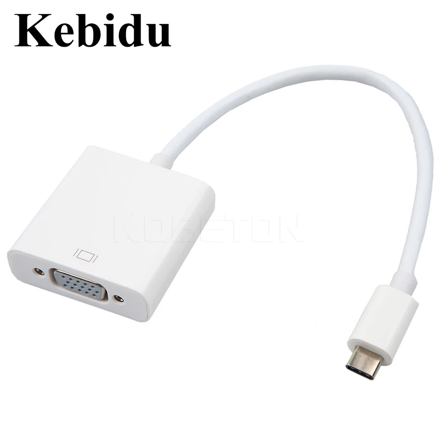 Kebidu Тип C к VGA USB 3 1 папа женскому кабель для передачи данных и аудио конвертер