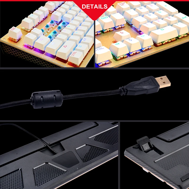 CK104 RGB Mechanical Anti-ghosting Anti-skid 104keys Backlight Egonormic Wired USB Water&amp Dust Proof Gaming Keyboard PC Gamer |