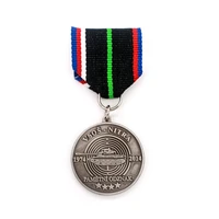 manufacturer custom antique silver medal new plating round zinc alloy badge