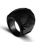 ZMZY 2022 новые модные черные Большие кольца для женщин, свадебные ювелирные изделия, большое Кристальное кольцо из нержавеющей стали 316L Anillos