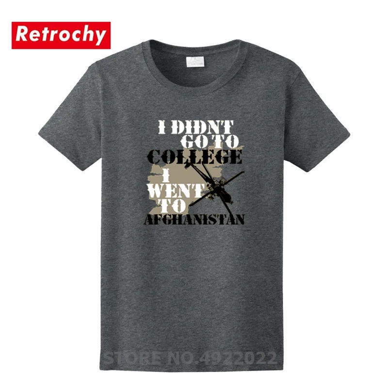 I't Go To College I Went Afghanistan Army Футболка мужская крутая дизайнерская футболка для