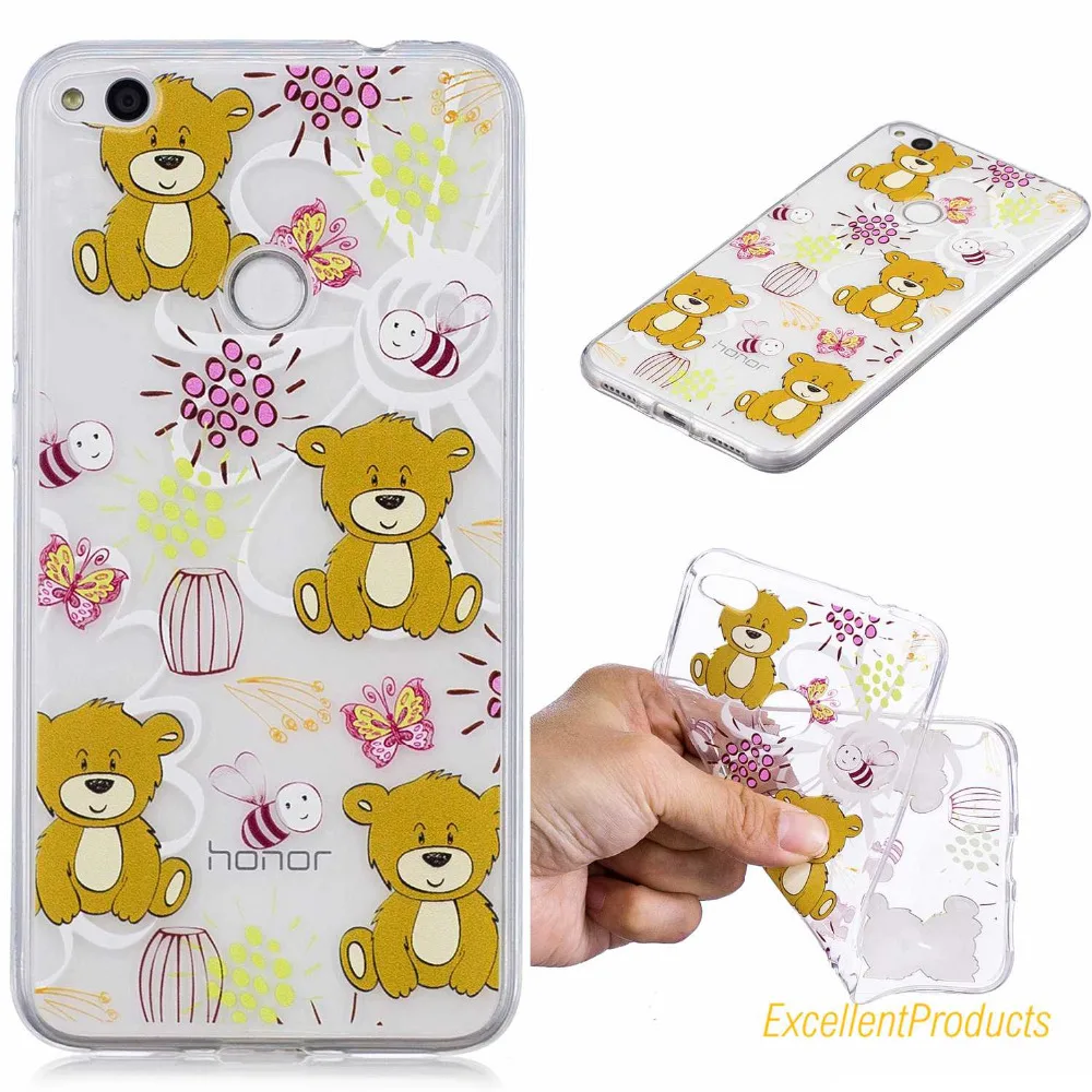 FGHGF For Huawei P8 Lite 2017 tree leaf cat butterfly flower girl panda Bear horse cartoon Pattern Soft TPU phone case | Мобильные