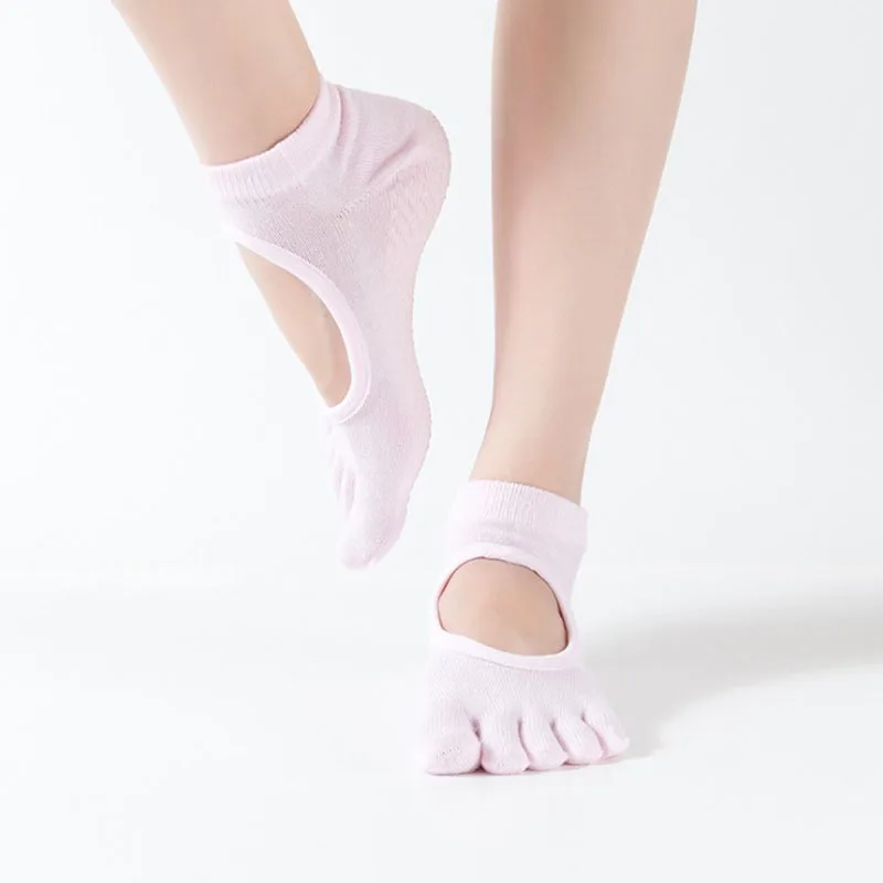 light pink 1 пара, Холтер, хлопок, женские носки для йоги, женские носки для пилатеса, носки для балета, защита каблука, профессиональные носки для танцев, спортивные носки для йоги - Цвет: light pink