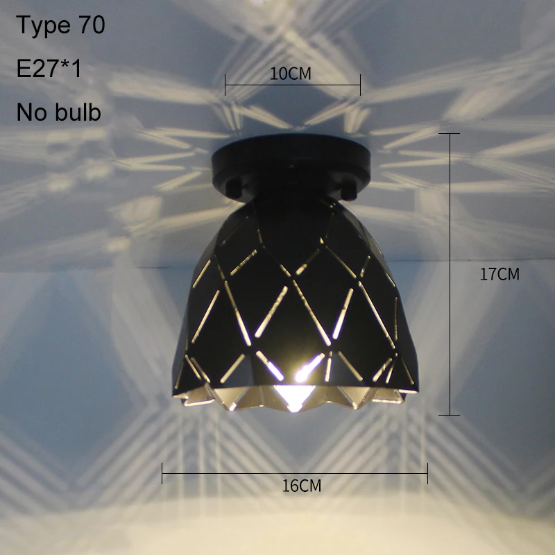 Type 70 no bulb Светодиодные потолочные светильники, современный потолочный светильник, винтажный плафон, клетка, плафон для гостиной, промышленный декор, подвесной светильник - Цвет корпуса: Type 70 no bulb