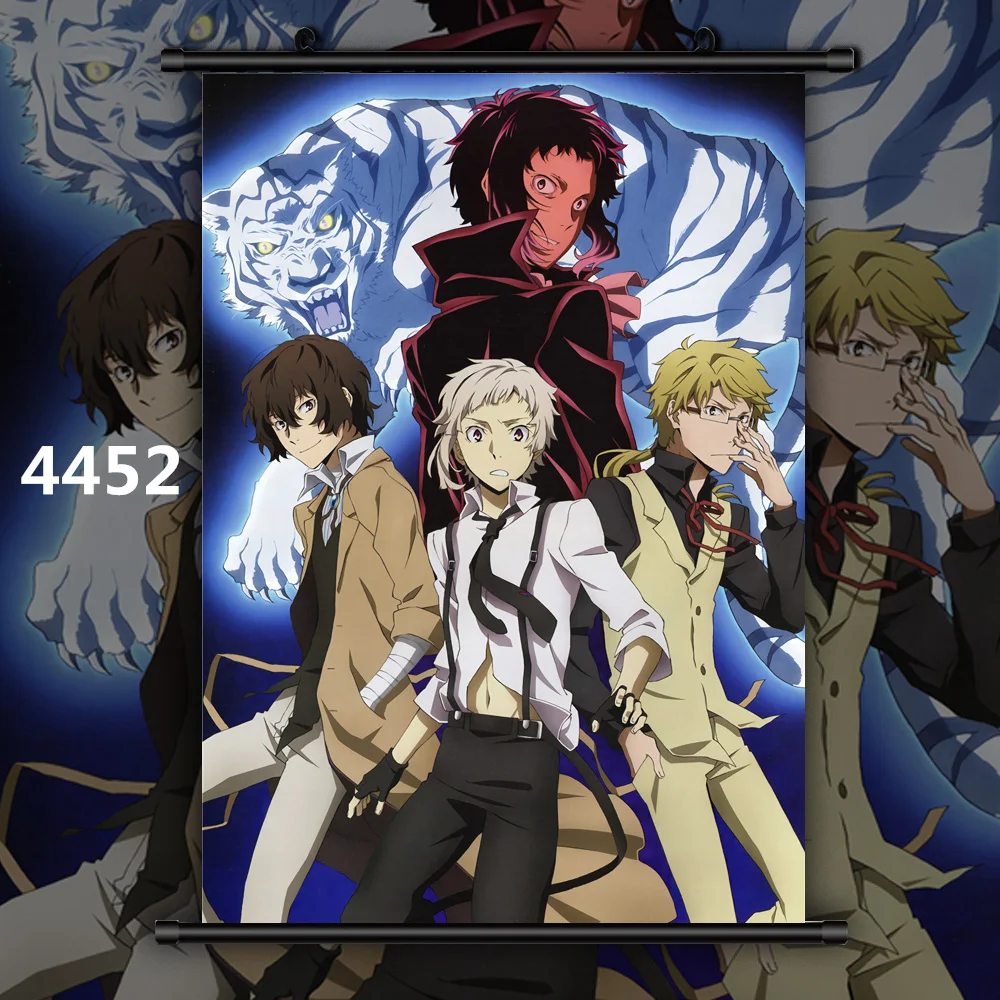 4452 Bungou бродячие собаки Dazai Chuuya Ryunosuke Аниме Манга настенный плакат свиток C - Цвет: 4452