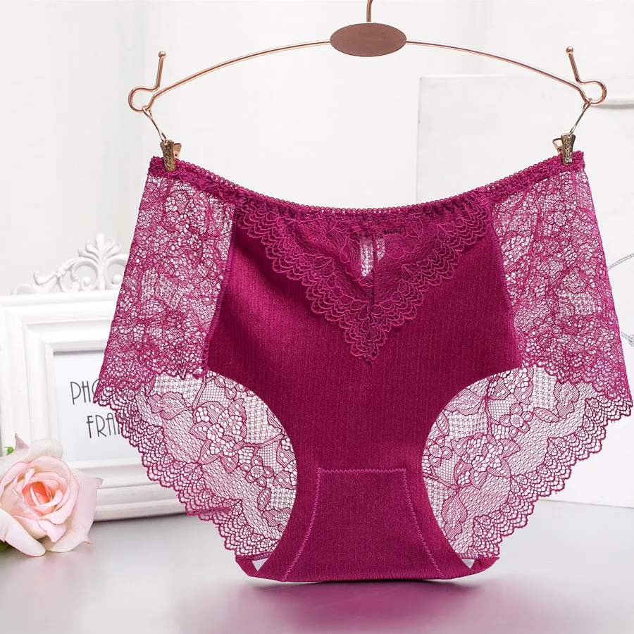 Женские кружевные трусы Calcinhas бесшовные с высокой талией нижнее белье для женщин