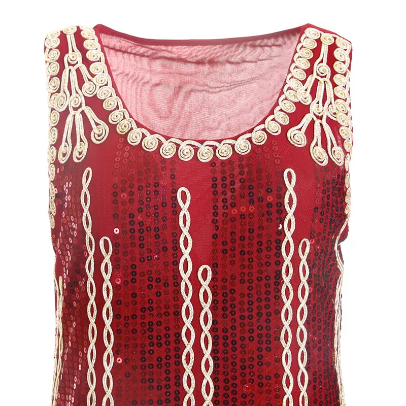 Женское винтажное платье без рукавов с блестками и вышивкой|dropship dress|1920s flapper