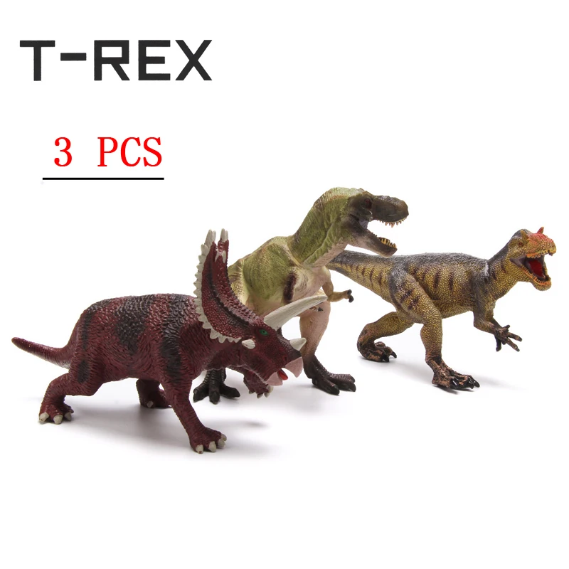 T REX 3 шт. набор динозавров Трицератопс тираннозавр карнотаурус мир Юрского