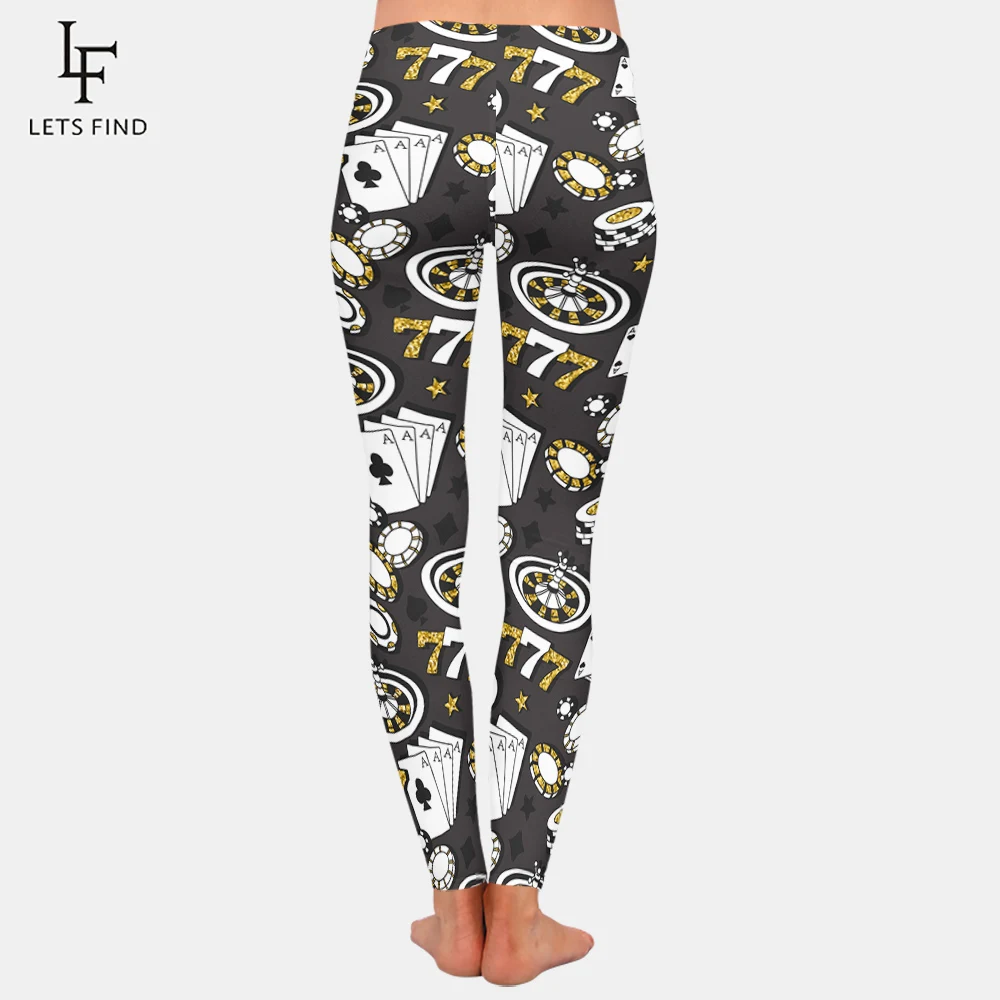 

2019 New Design Womens Plus Size Fashions Punk Leggings 3d Print Playing Card High Quality Comfortable Push Up Leggings