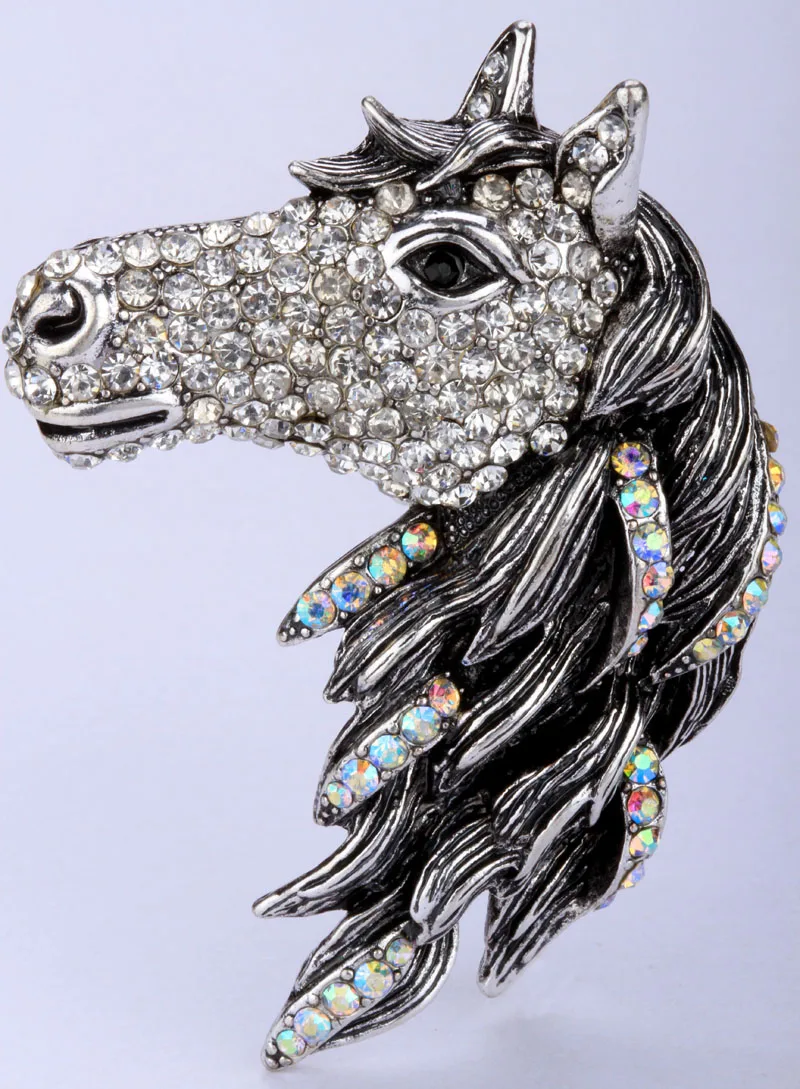 Женская Брошь с подвеской в виде лошади золотого и серебряного цвета|pendants for