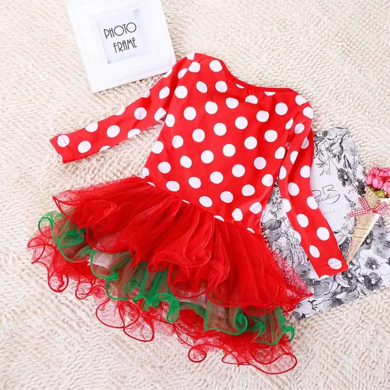 New Arrival Baby Chrismas Dress Children Girls Santa Claus Clothes with Bow Tie Ball Gown Dresses for Year Clothing | Детская одежда и