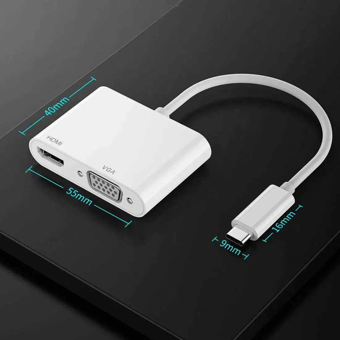 2 в 1 USB3.1 Typc C к HDMI VGA адаптер USB Type + конвертер Для iMac 2017 MacBook Pro Новый Chromebook