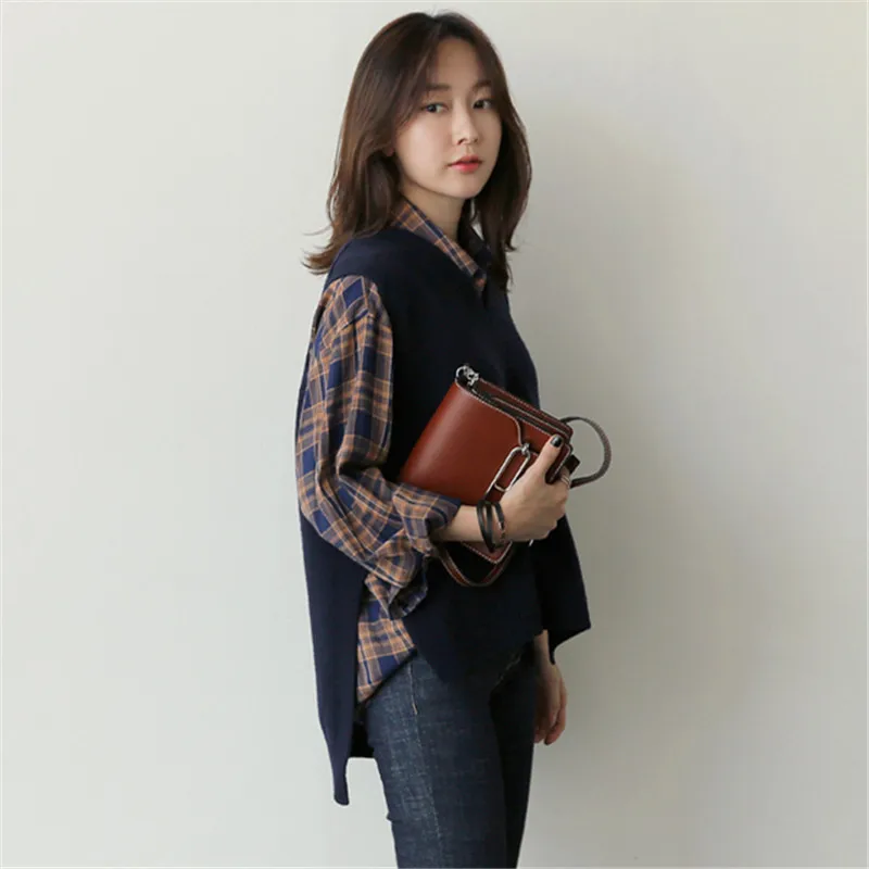 Новинка весна-осень 2019 Модный женский свободный шерстяной жилет свитер