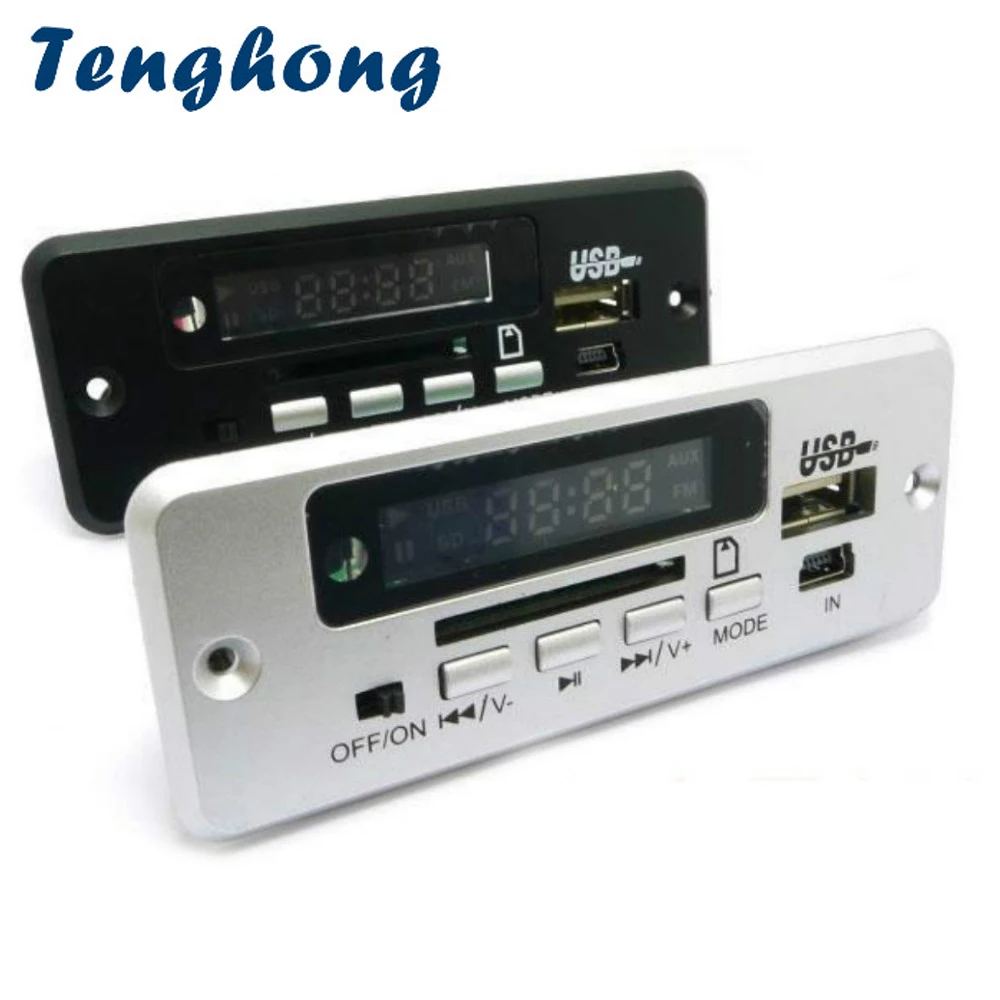 Tenghong MP3 плеер декодер плата WAV USB AUX TF радио Bluetooth 3 0 стерео 5P аудио модуль для