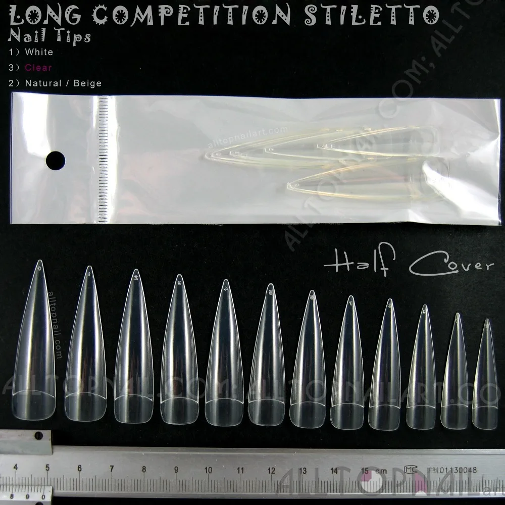 Прозрачные длинные кончики для ногтей 240x французский салон акриловые накладные