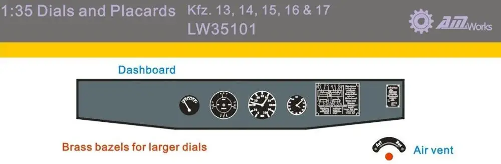 1:35 Scale Vehicle Dials &amp Placards Kfz. 13-14-15-16 17 Military Model Accessory |