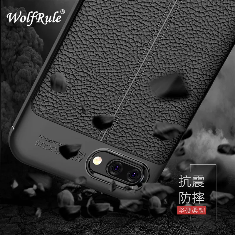 Чехол WolfRul для huawei Honor 10 ударопрочный Роскошный кожаный чехол из ТПУ телефона
