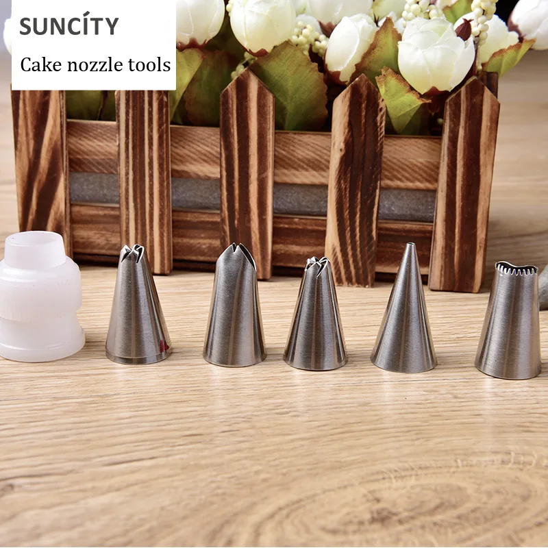 6 шт. diy кондитерские торт обледенение кондитерский мешок украшения сопла советы